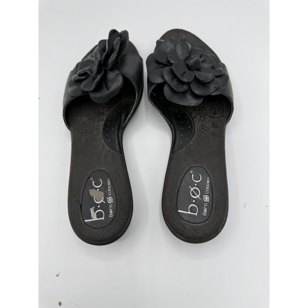 b.o.c. Born Concept Leather Sandals Womens 8.5 Floral Summer Resort Cruise